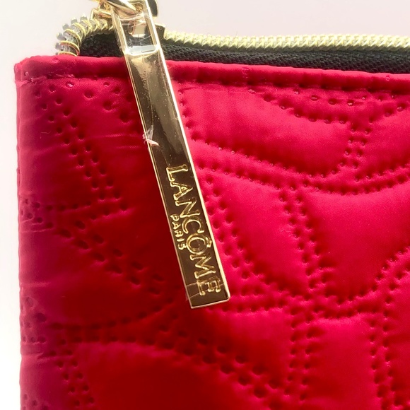 ❤️ 4 for $25 Lancome Pink Rose Quilted Cosmetic Makeup Bag NEW - Picture 4 of 5